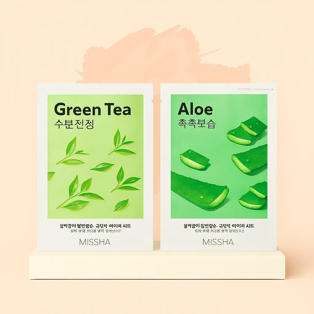 Missha-Airy Fit Sheet Mask-Green Tea-Aloe.webp